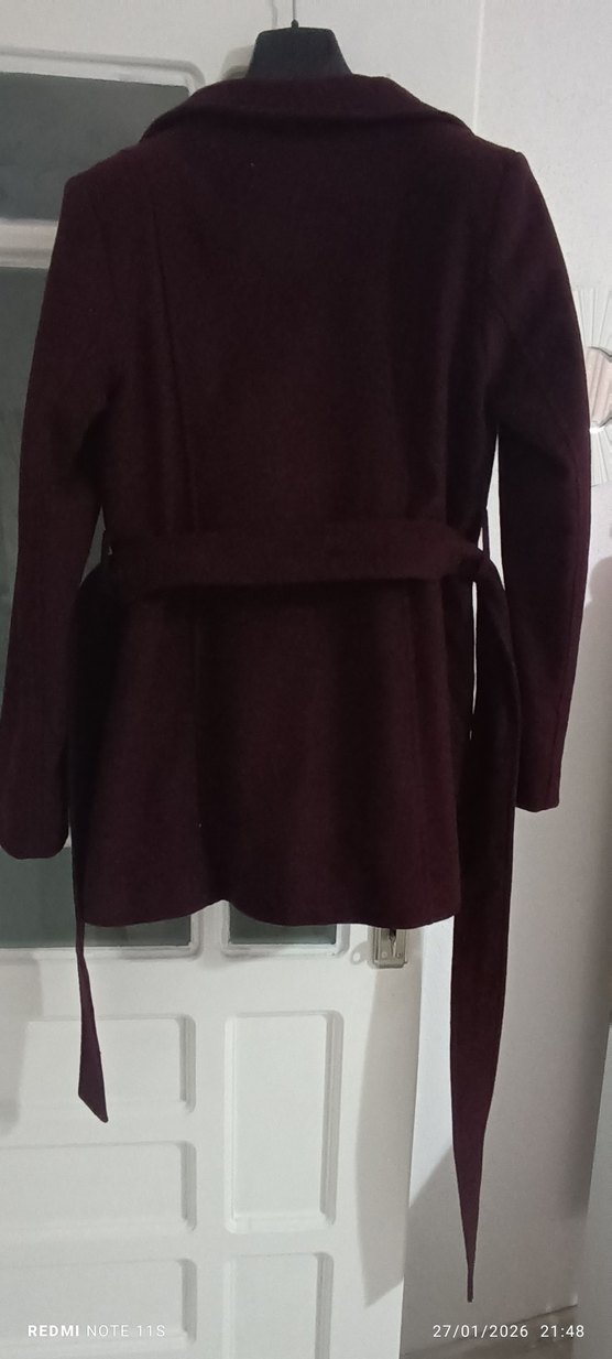 Bordo Fermuarlı Kaban - Görsel 4