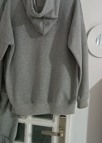 Gri Kadın Fermuarlı Rahat Eşofman Takımı - Görsel 5