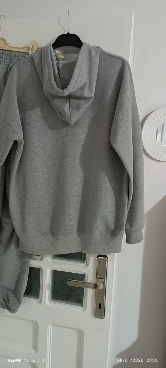 Gri Kadın Fermuarlı Rahat Eşofman Takımı - Görsel 5