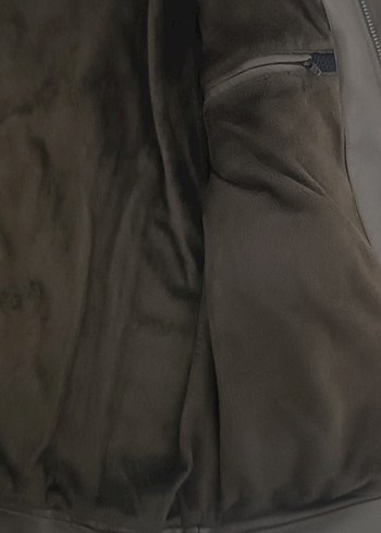 Kahverengi Deri Biker Ceket - Görsel 6