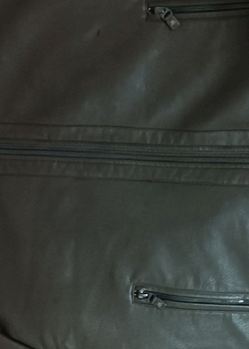 Kahverengi Deri Biker Ceket - Görsel 3