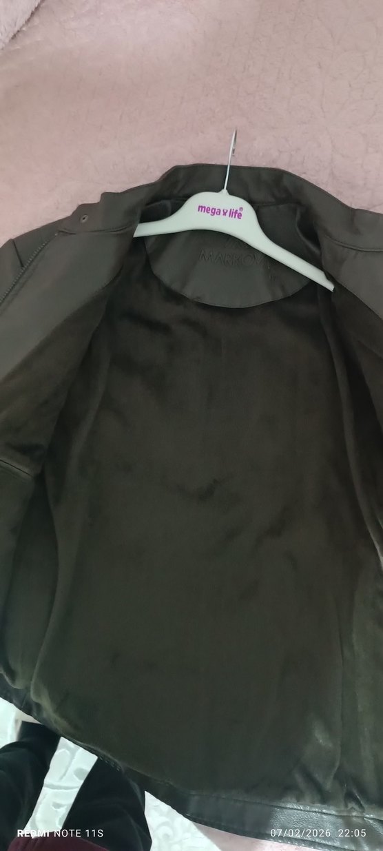 Kahverengi Deri Biker Ceket - Görsel 5