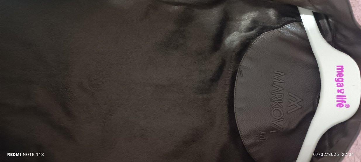 Kahverengi Deri Biker Ceket - Görsel 4