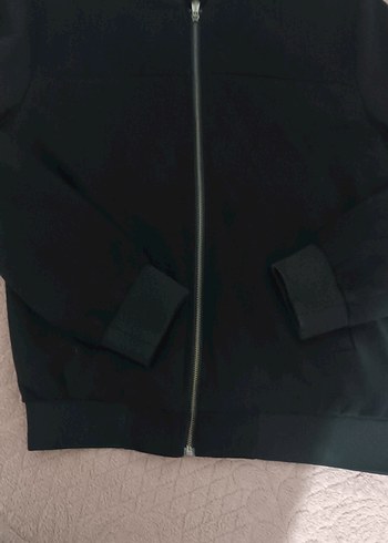 Siyah Fermuarlı erkek Bomber Ceket - Görsel 2