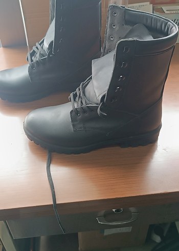 Siyah Erkek Lastik Botlar Tokalı Askeri bot - Görsel 5