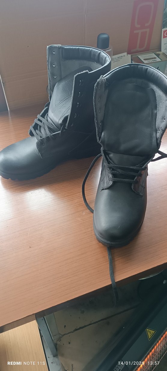 Siyah Erkek Lastik Botlar Tokalı Askeri bot - Görsel 4