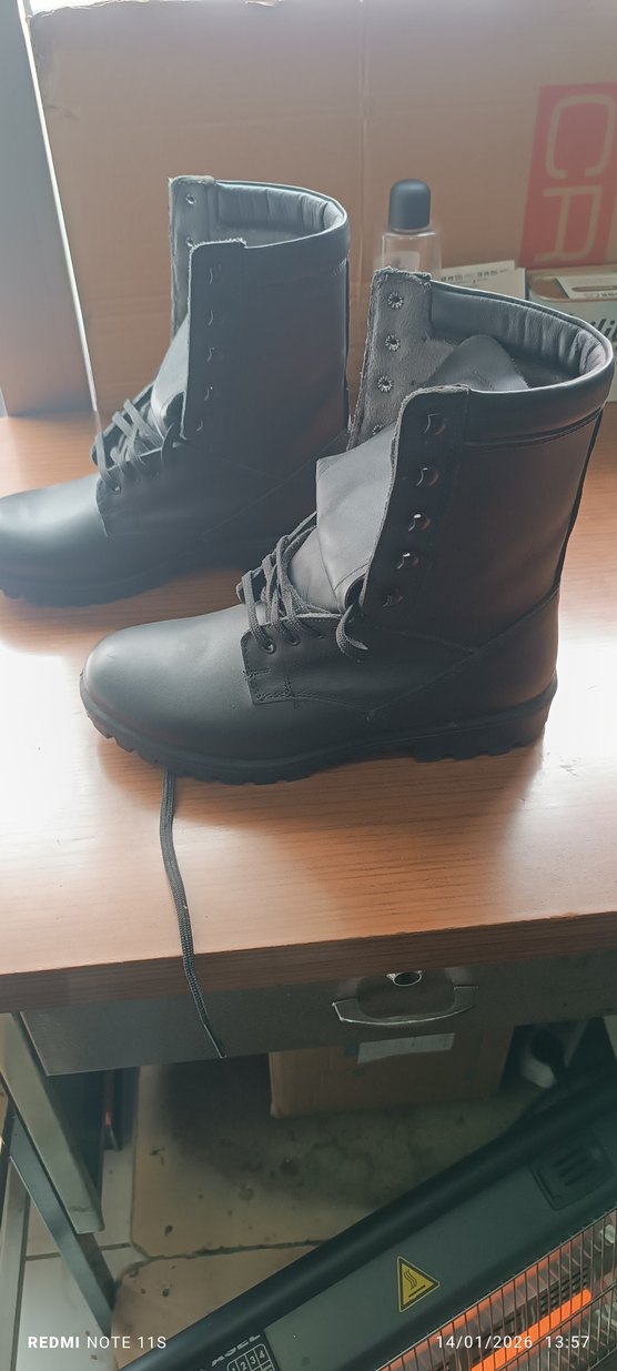 Siyah Erkek Lastik Botlar Tokalı Askeri bot - Görsel 5