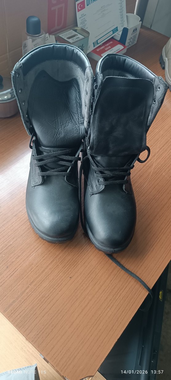 Siyah Erkek Lastik Botlar Tokalı Askeri bot - Görsel 2