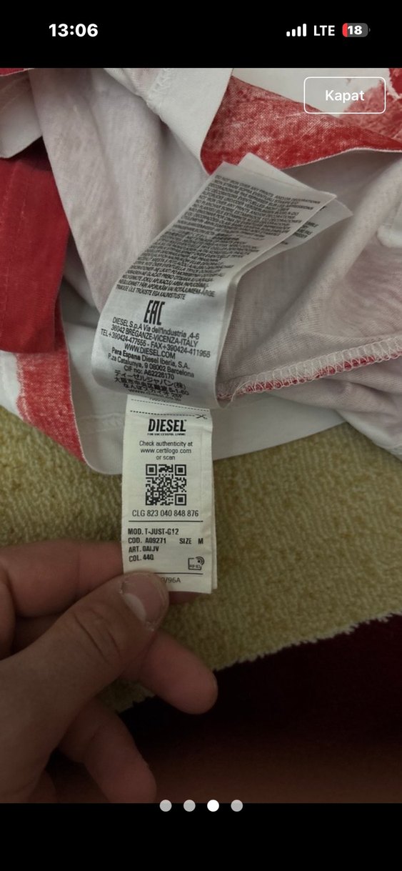 Kırmızı Diesel Baskılı Erkek T-shirt - Görsel 3