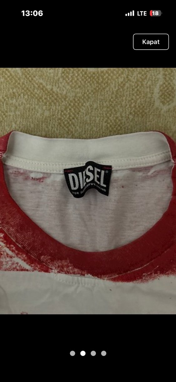 Kırmızı Diesel Baskılı Erkek T-shirt - Görsel 2