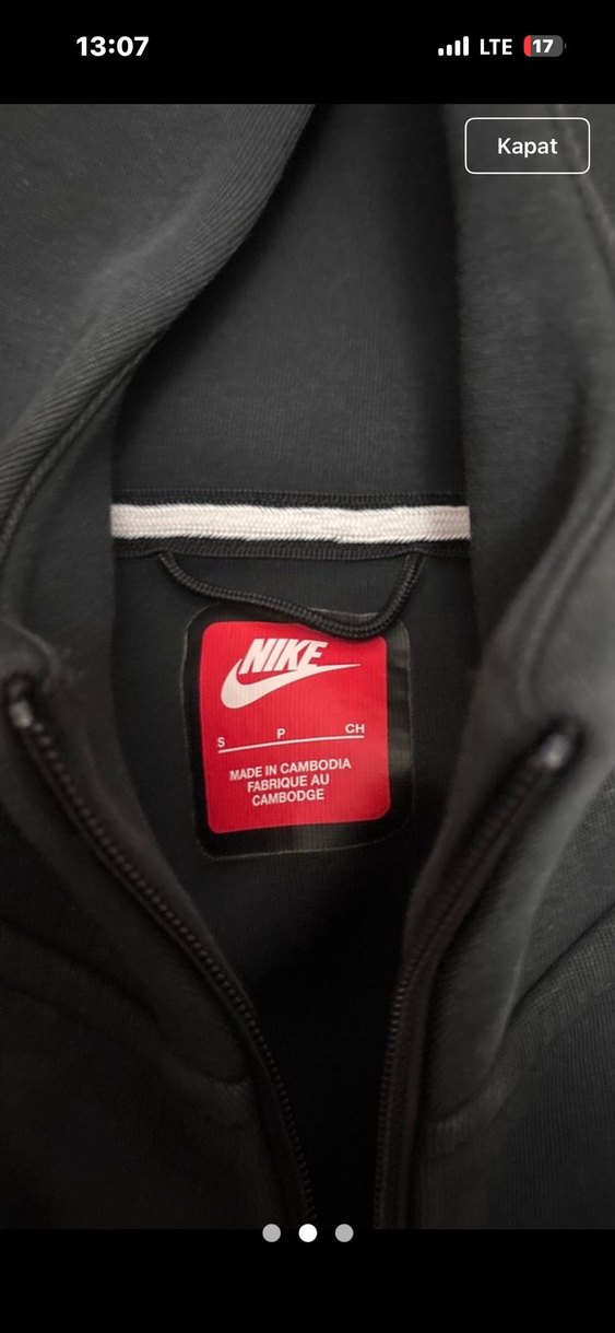 Nike Erkek Gri Siyah Fermuarlı Sweatshirt - Görsel 2