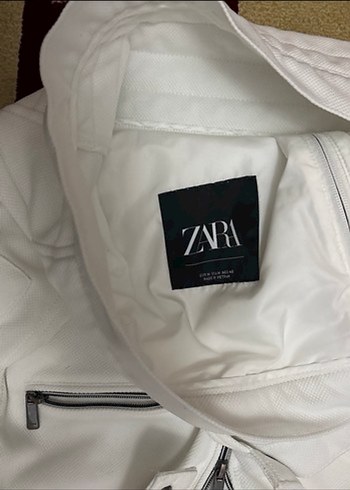 Beyaz Fermuarlı Kadın Ceket - Görsel 2