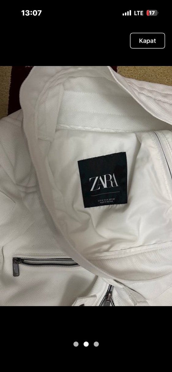 Beyaz Fermuarlı Kadın Ceket - Görsel 2