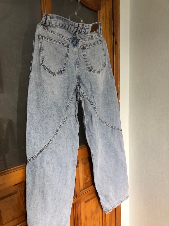 Gevşek Kesim Gri Mavi Kot Pantolon - Görsel 2