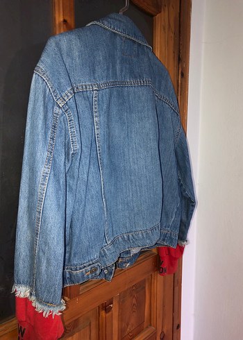 Düğmeli Mavi Kadın Denim Ceket - Görsel 2