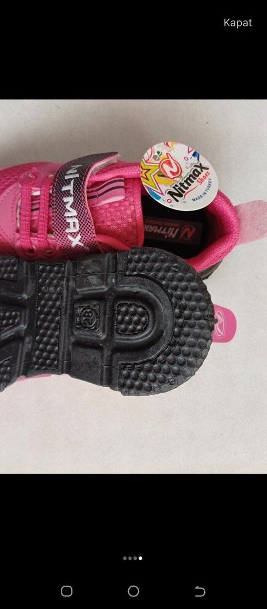 Kızlar İçin Pembe Renkli Velcro Spor Ayakkabı - Görsel 4