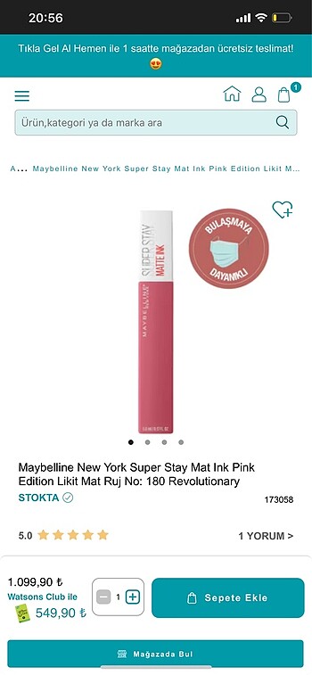 Maybelline MAYBELLİNE SUPERSTAY MATTE İNK 180 REVOLUTIONARY