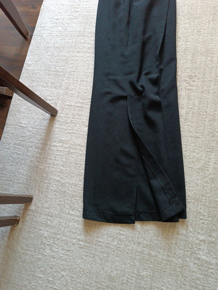 Siyah Midi Kumaş Kadın Pantolon - Görsel 2