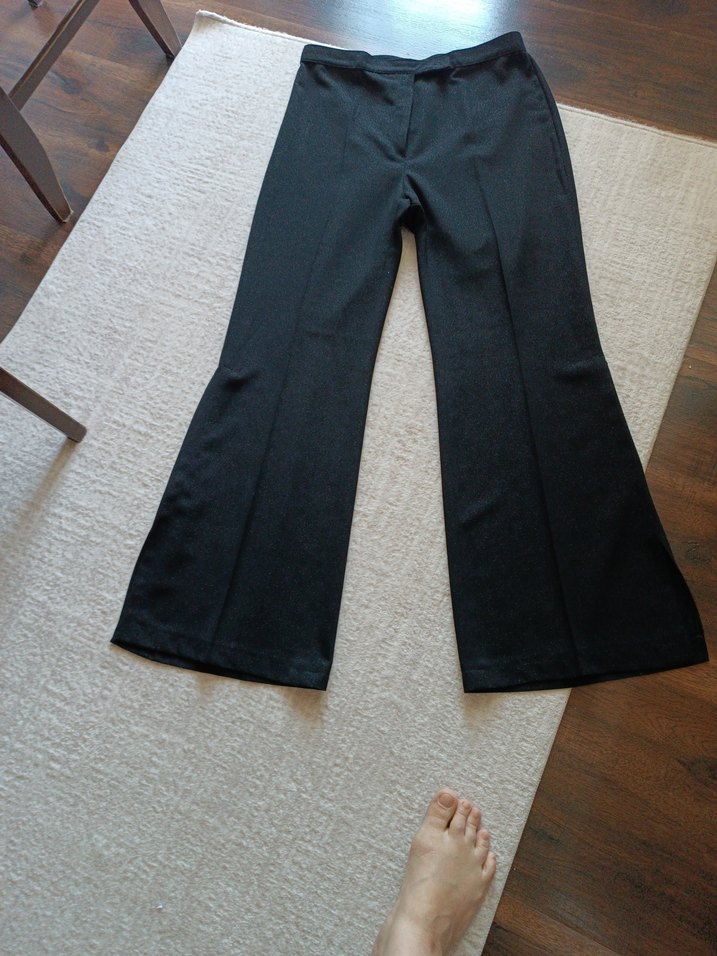 Siyah Midi Kumaş Kadın Pantolon - Görsel 3