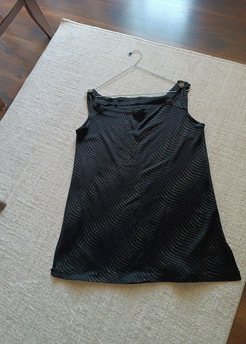 Siyah Drapeli Kolsuz Mini Bluz - Görsel 2