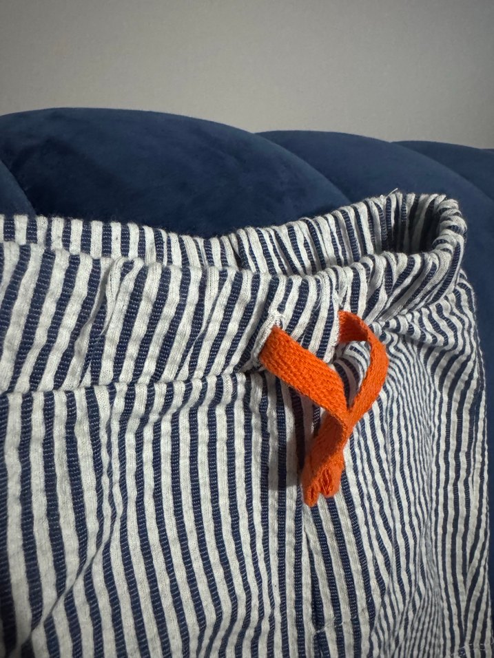 Çizgili Koyu Mavi Erkek Şort - Görsel 3