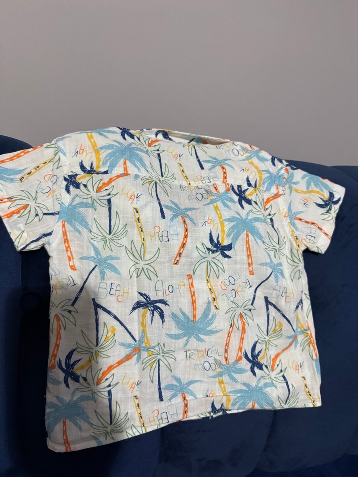 Erkek Çocuk Renkli Kısa Kollu Baskılı Gömlek - Görsel 3