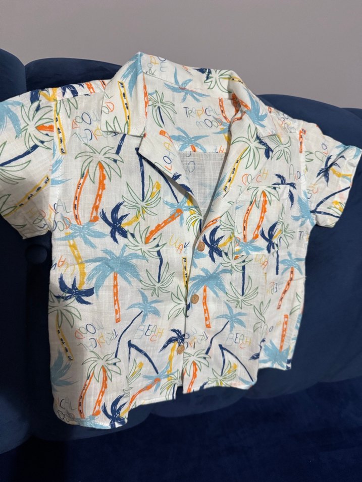 Erkek Çocuk Renkli Kısa Kollu Baskılı Gömlek - Görsel 2