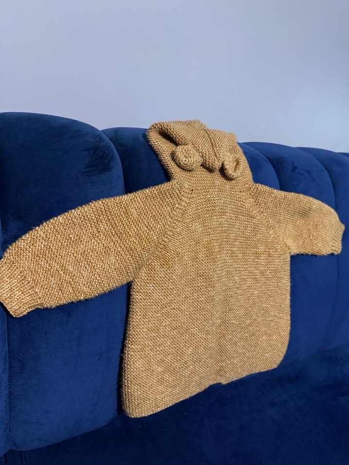 Kahverengi Örgü Yün Erkek Çocuk Hırka - Görsel 4