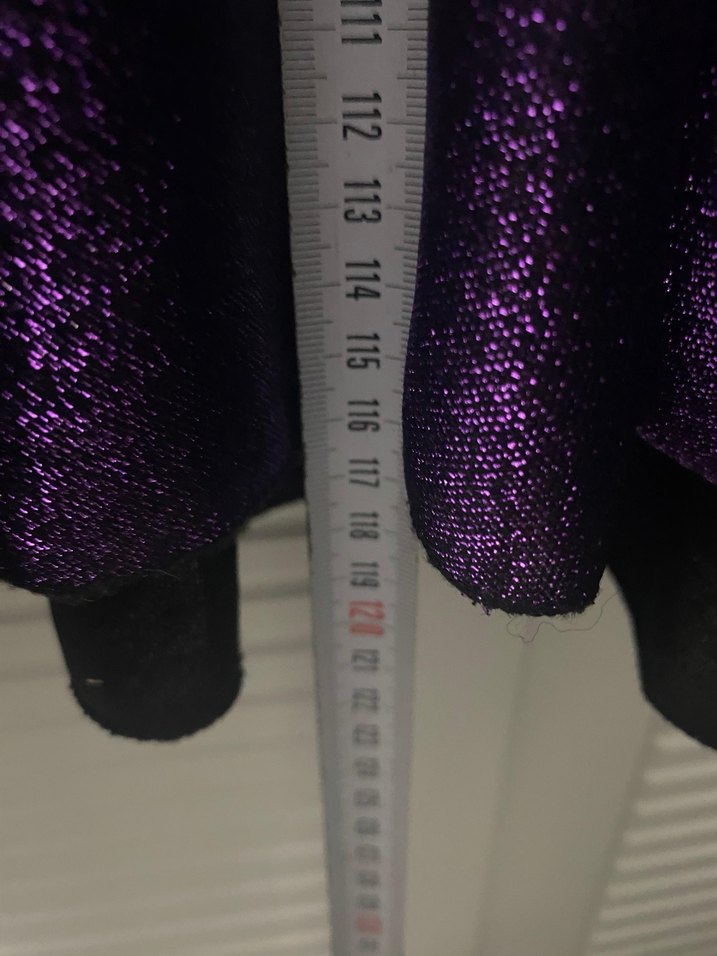 Parlak Mor Straplez Midi Gotik Elbise - Görsel 5