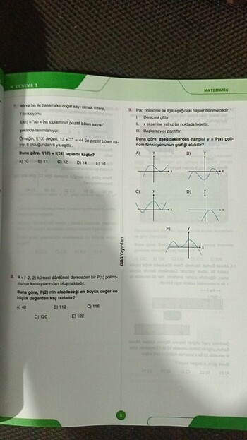  Beden Renk Ens ayt matematik denemesi