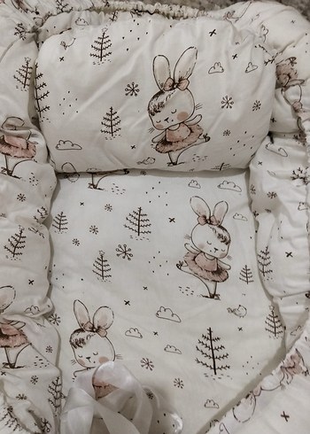 Beyaz Baskılı Bebek Yatağı Minderi - Görsel 2