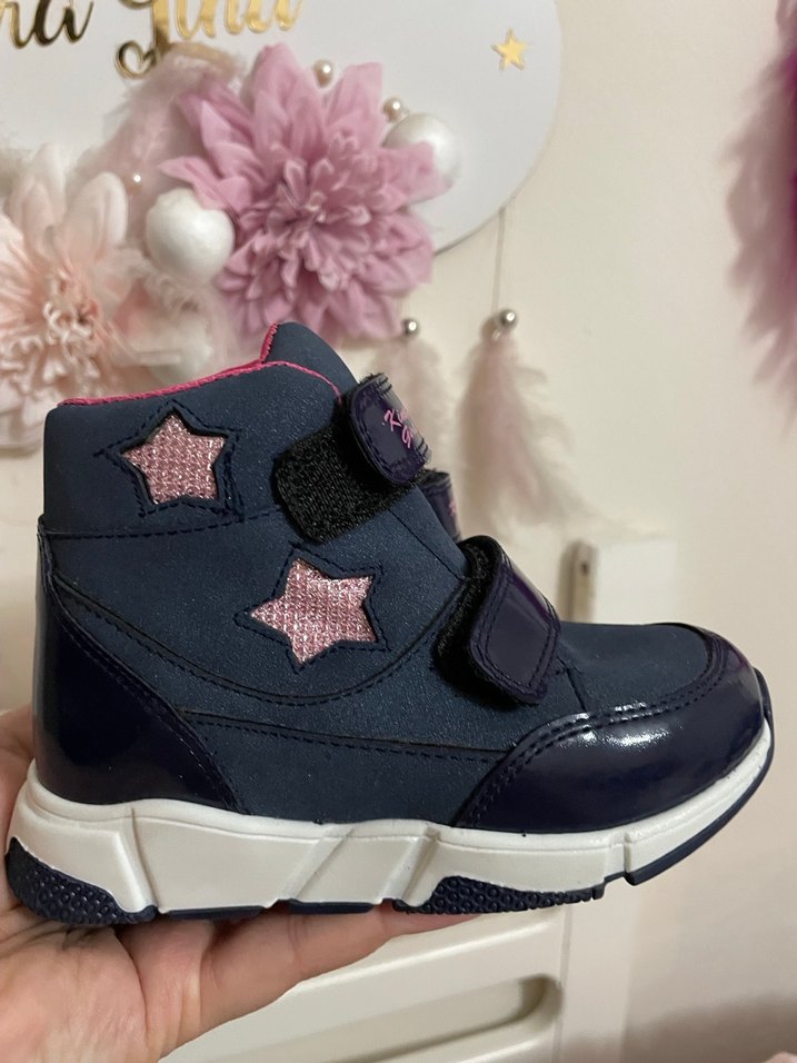 Kız Çocuk Lacivert Kadın Botu Velcro - Görsel 2