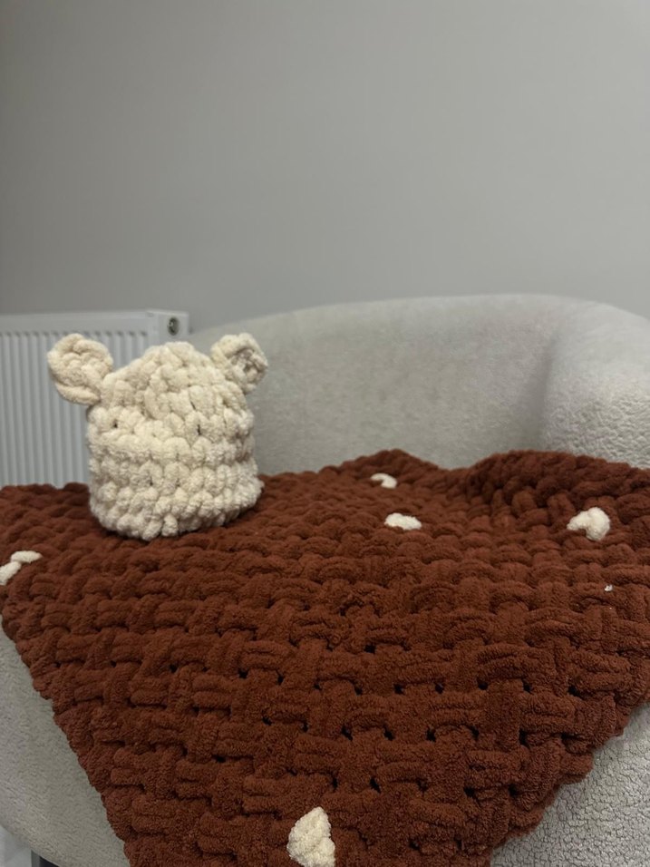 Alize puffy kalp motifli bebek battaniyesi - Görsel 3