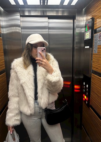 Gri Midi Boy Kürk Detaylı Kadın Mont - Görsel 2