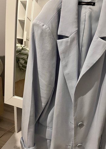 xl Beden Düğmeli Beyaz Kadın Blazer Ceket