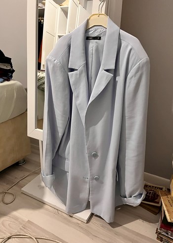 Düğmeli Beyaz Kadın Blazer Ceket