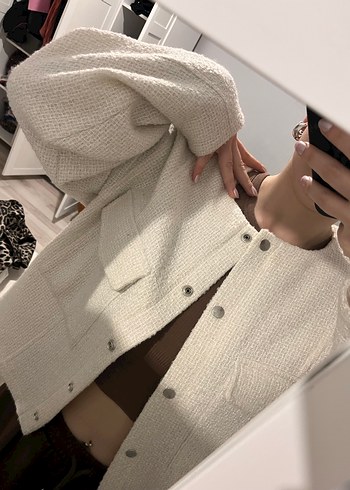 Beyaz Midi Kadın Ceket - Görsel 2