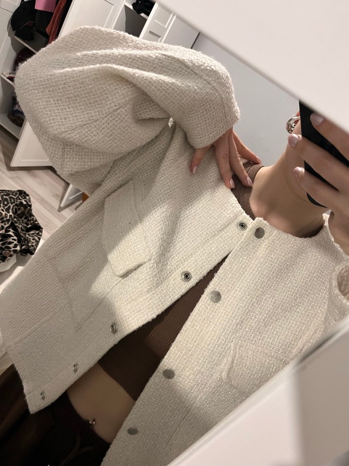 Beyaz Midi Kadın Ceket - Görsel 2
