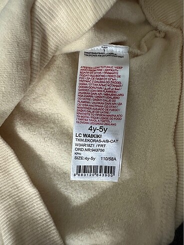 5 Yaş Beden ten rengi Renk LCW kız çocuk sweat