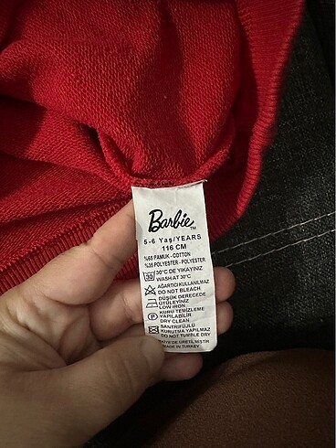 6 Yaş Beden Barbie kırmızı sweat