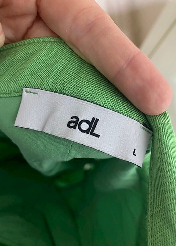 Yeşil Keten Uzun Drapeli Elbise - Görsel 3