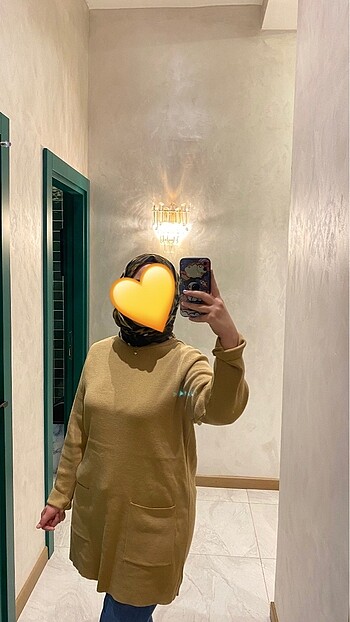 Bej triko tunik/ leopar desenli şal