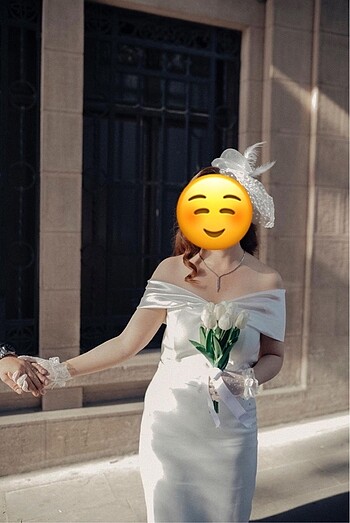 38 Beden beyaz Renk Nikah elbisesi