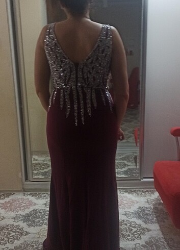 l Beden bordo Renk Abiye gece elbisesi