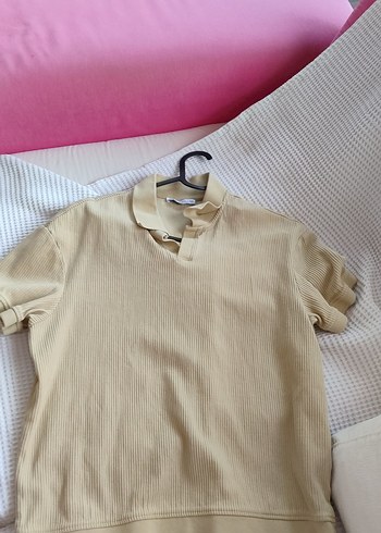 ZARA Bej Erkek Polo Tişört