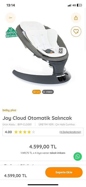  Otomatık salıncak (ana kucağı)