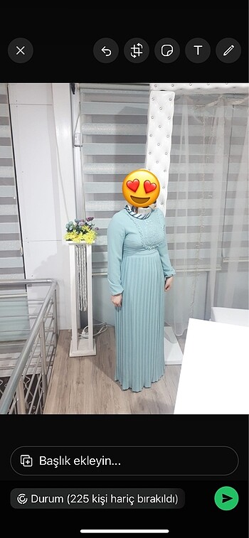 Tesettür elbise 2 3 defa giyildi