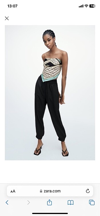 Zara saten pantolon