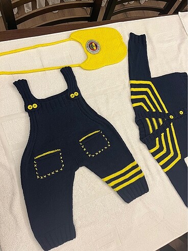 Fenerbahçeli bebek tulum-ceket-şapka seti