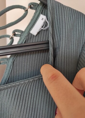 s Beden Fitillo sırtı bağcıklı korse gibi bluz çağla